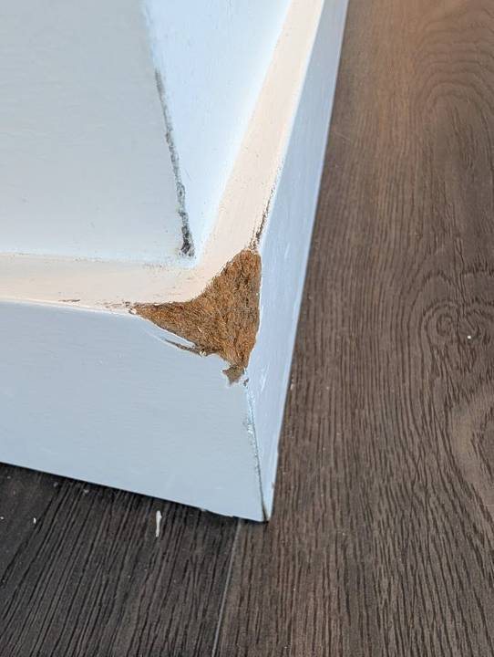 Baseboard repair, before