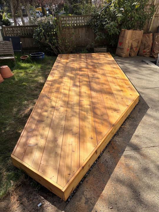 Cedar platform deck