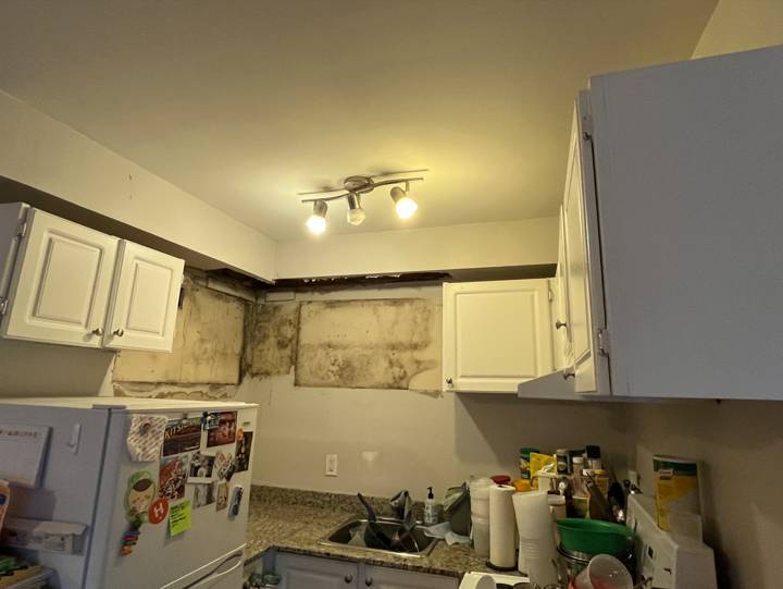 Kitchen cabinet install, before