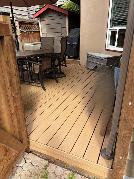 Composite deck, side entry